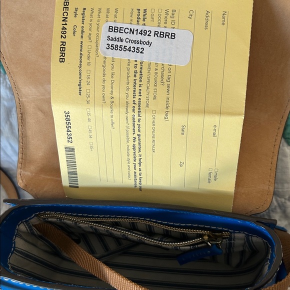 Dooney & Bourke Vibrant Blue Crossbody Bag - Picture 3 of 4